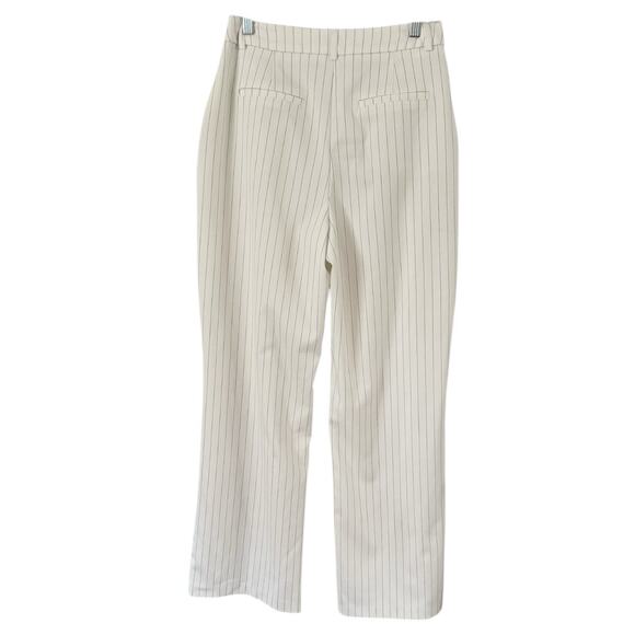 Reserved Clothing Pinstripe Wide Leg Pleated High Rise Trouser Pants Women’s Med - Picture 3 of 7